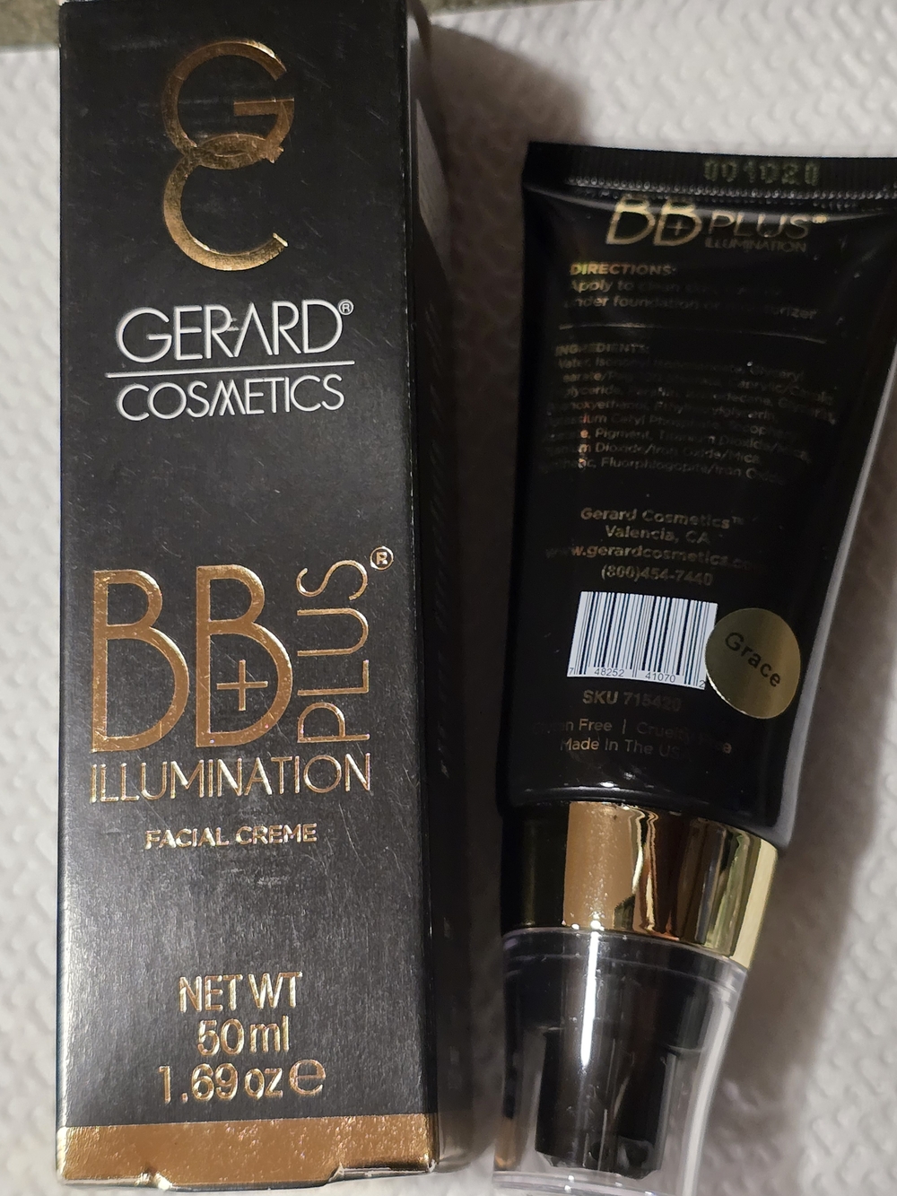 Gerard Cosmetics BB Plus Illumination Facial Crème - Grace (Golden) New
